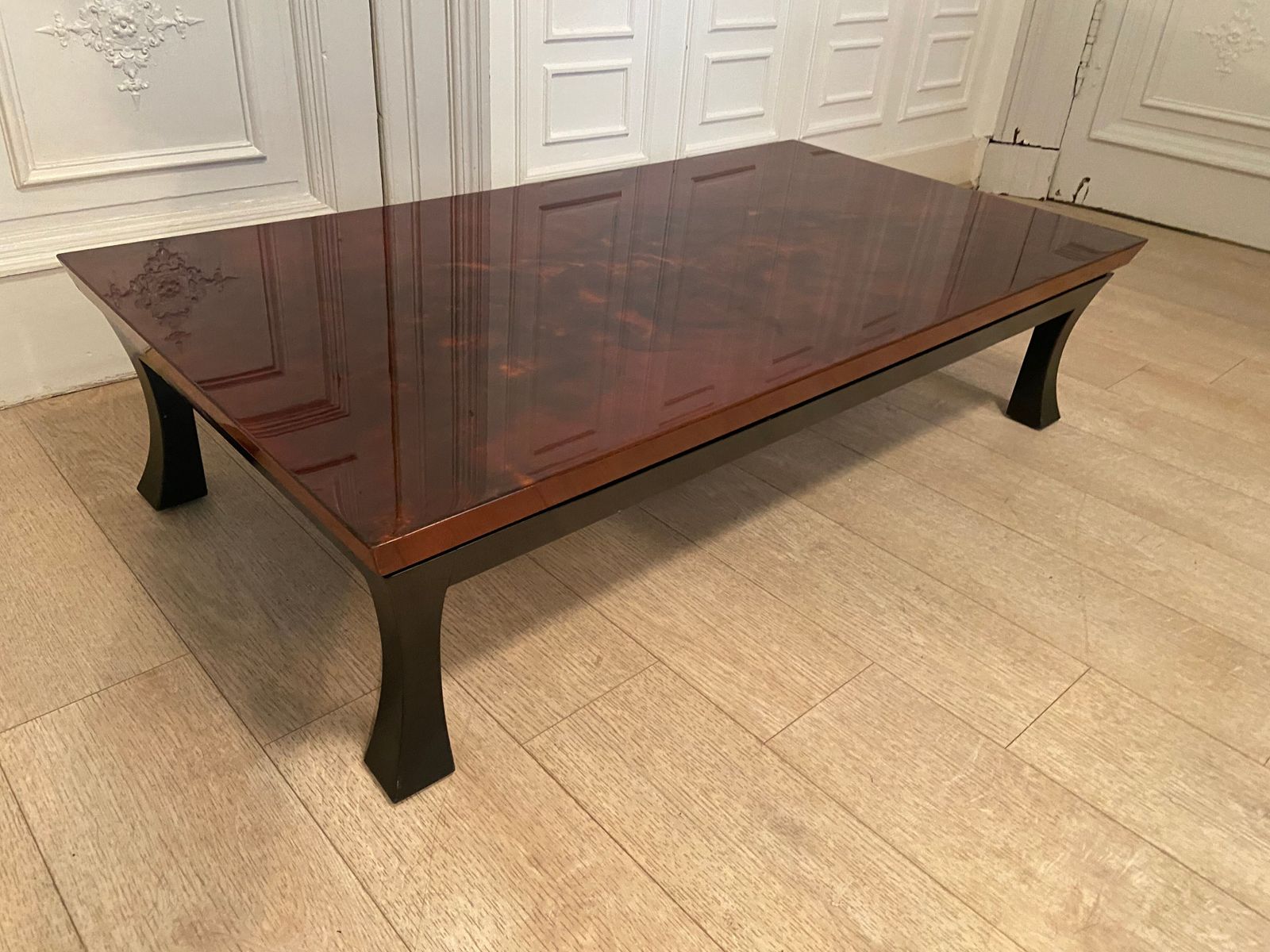 Coffee Table, Red And Gold Lacquer, 1970s photo Furniture