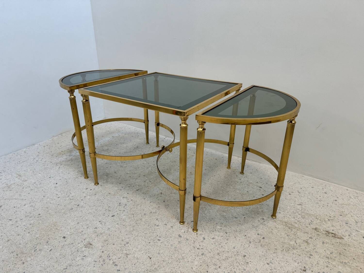 Neo Classic Coffee Table In Brass And Smoked Glass photo 1024.0