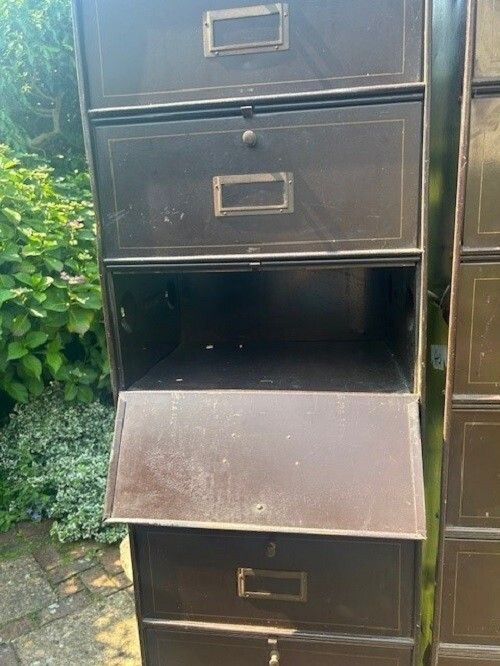 Pair Of Vintage Metal Pigeon Holes photo Furniture