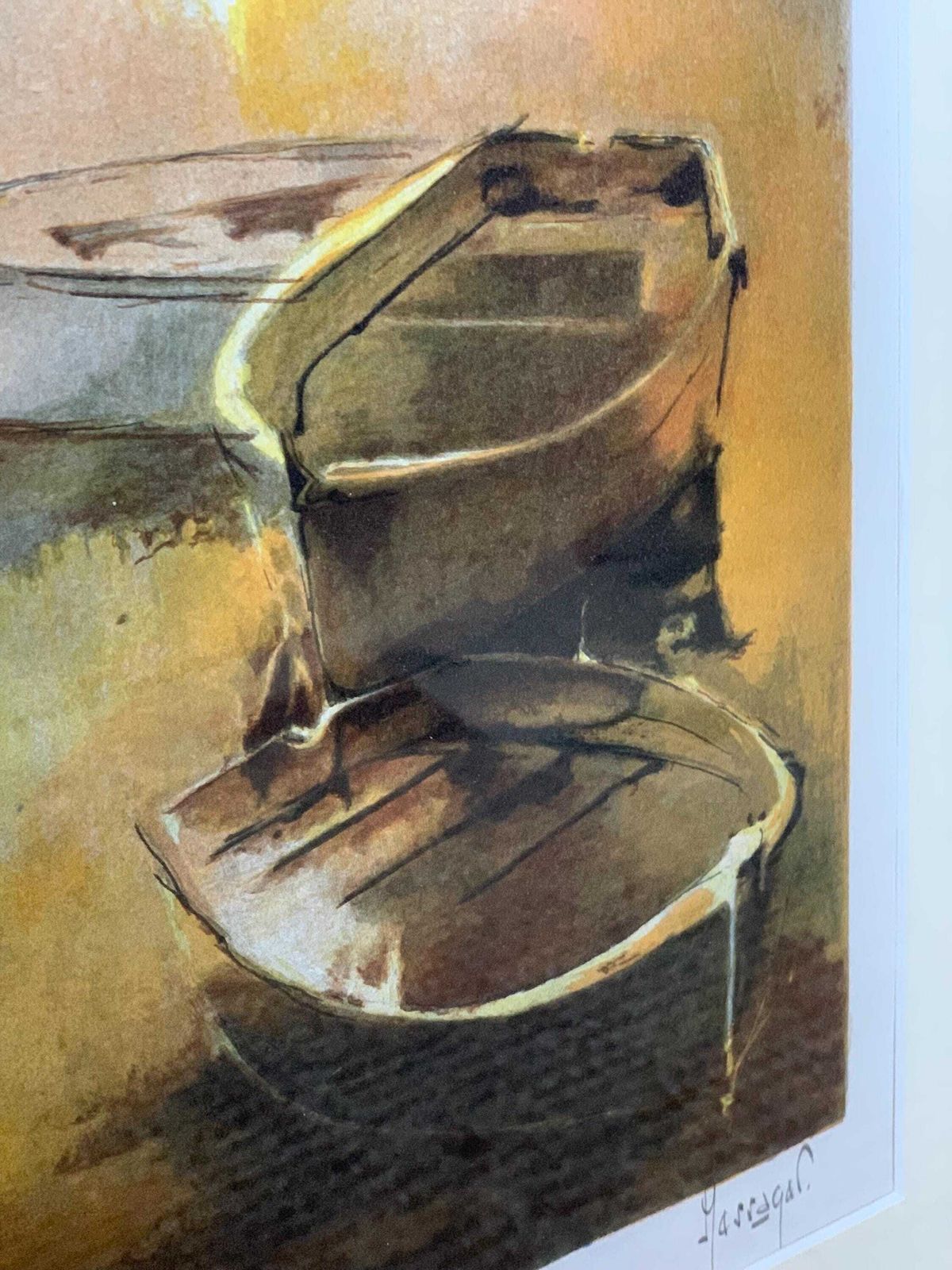 photo furniture Lithograph Of A Marine Painting Signed And Framed By Massagat