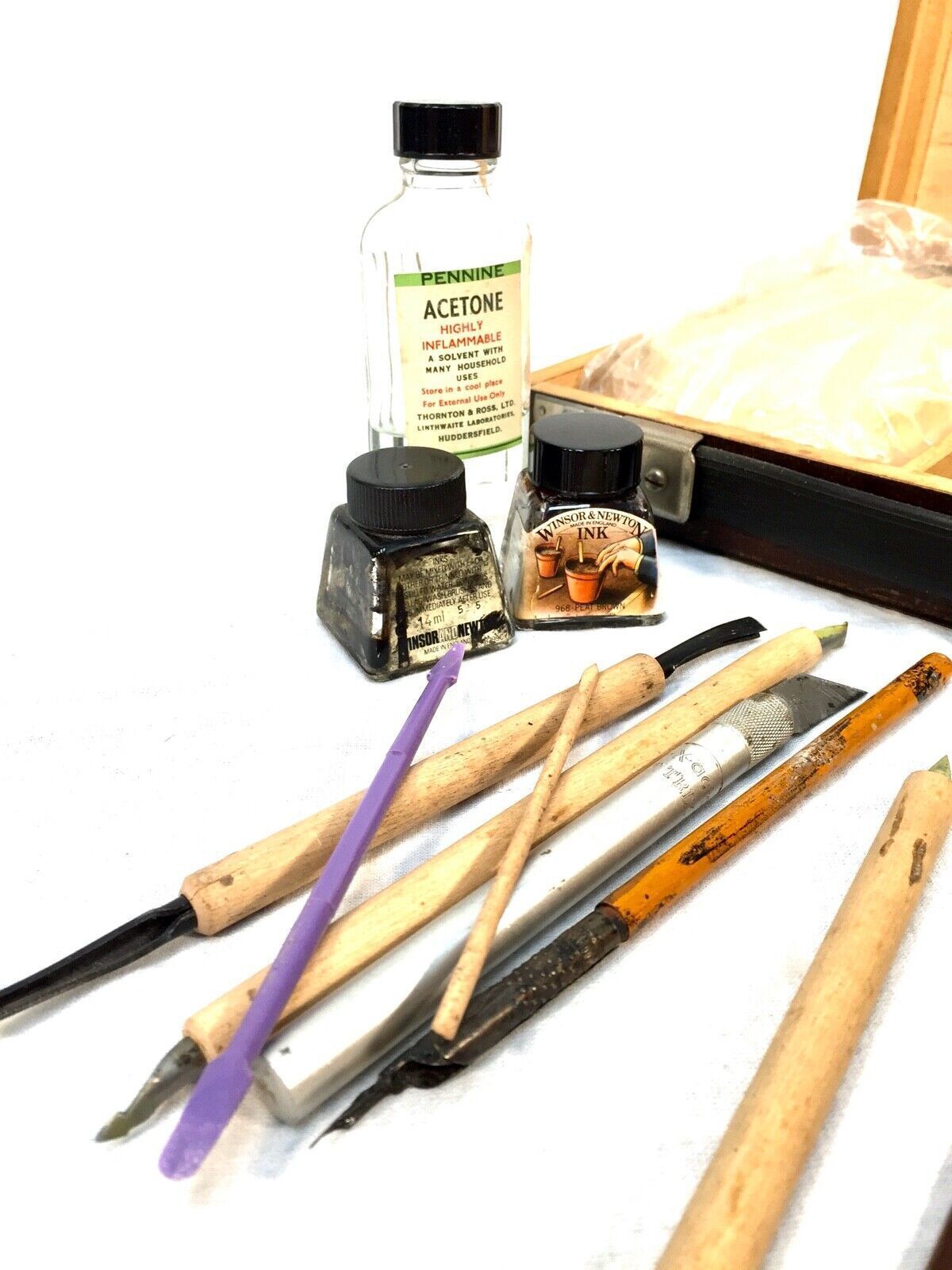 Antique Wax Masters Sculpture Making Kit In Wooden Box / Vintage / Art / photo vinterior
