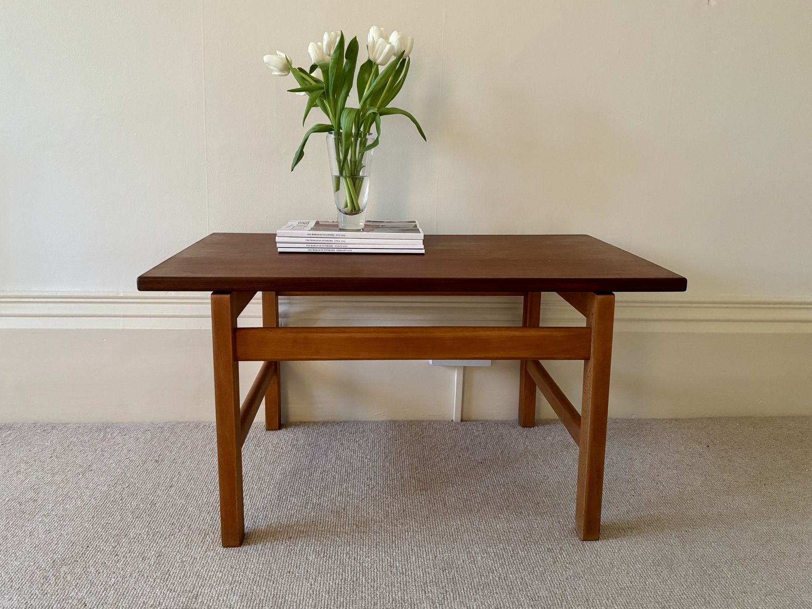 Mid Century Danish Teak & Oak Coffee Table By Hans J Wegner For Getama
