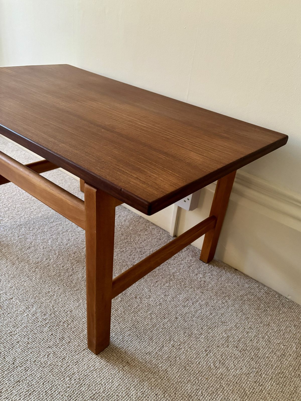 Mid Century Danish Teak & Oak Coffee Table By Hans J Wegner For Getama photo for sale