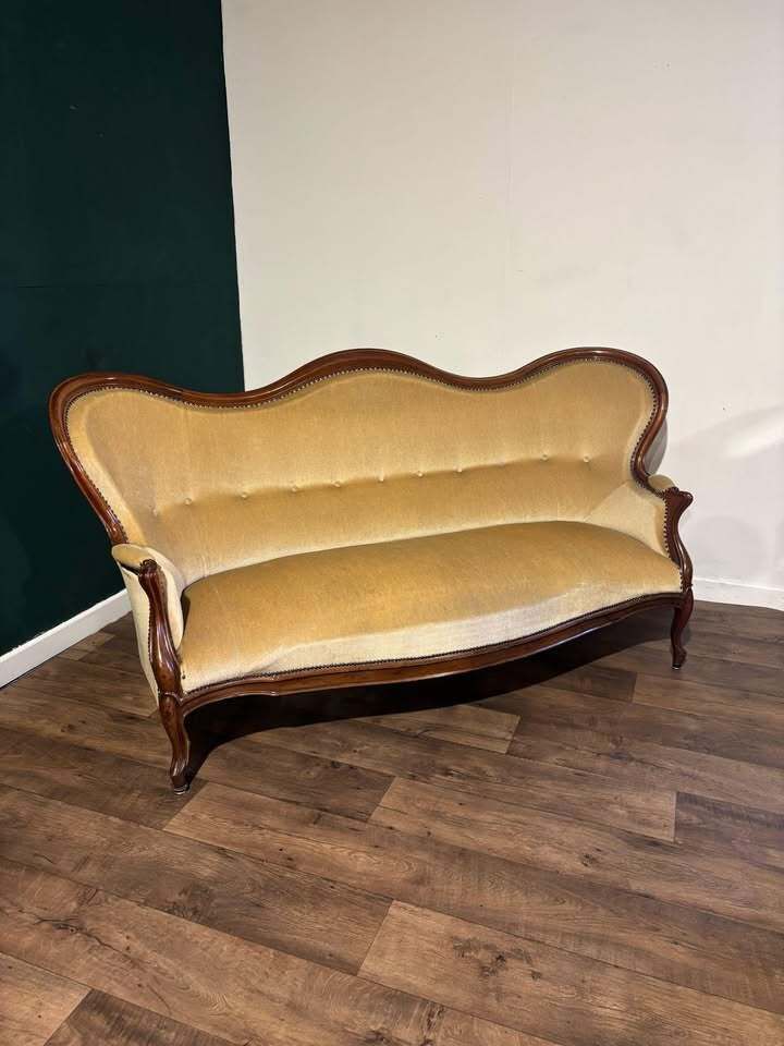 photo for sale Victorian Mahogany Framed Sofa