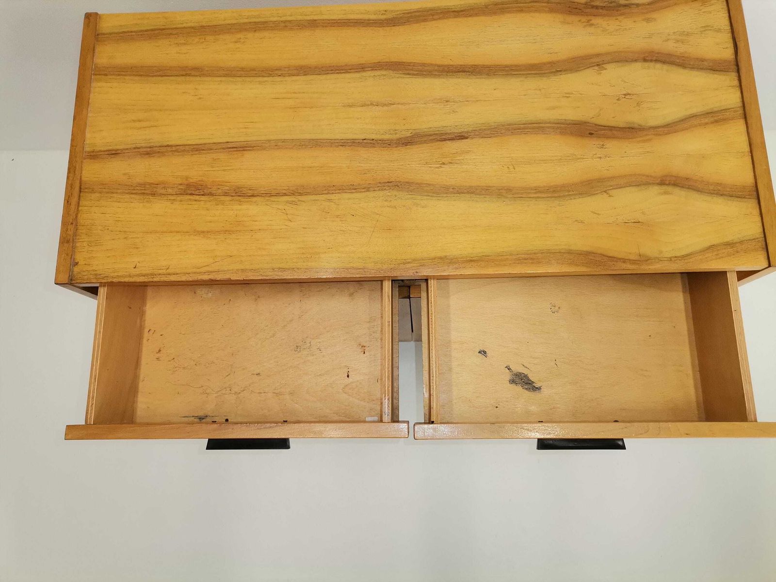 Vintage Cupboard / Veneer And Wood Grain / 1970s Commode / Mid Century Hallway Or Bedroom Cabinet / Made In Yugoslavia photo furniture