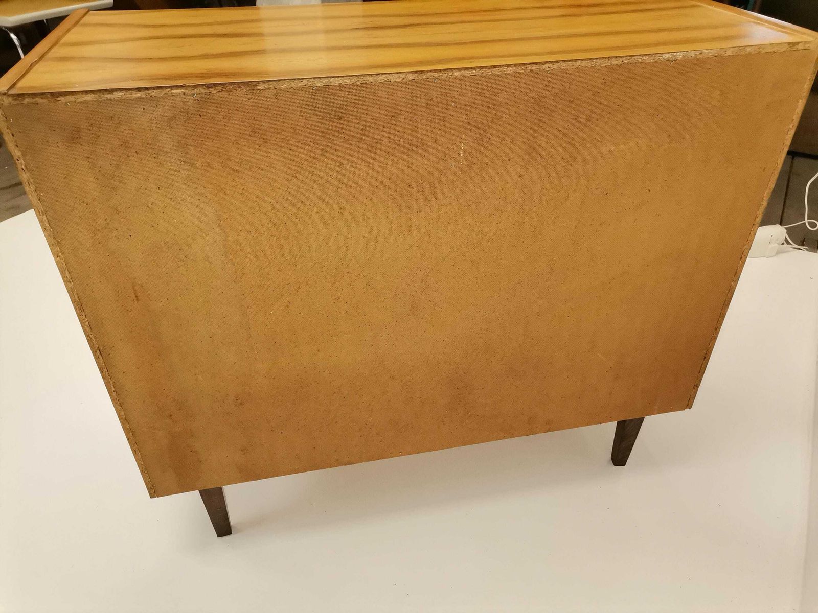 Vintage Cupboard / Veneer And Wood Grain / 1970s Commode / Mid Century Hallway Or Bedroom Cabinet / Made In Yugoslavia photo vintage
