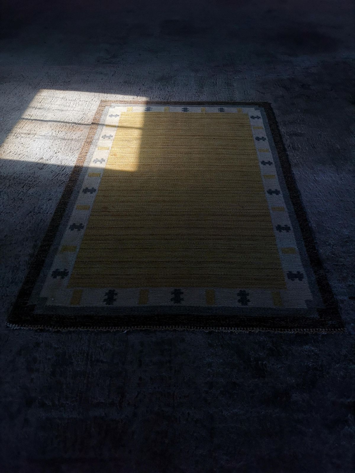 Textiles Rare Signed Ingegerd Silow Pure Wool Rölakan Flatweave Rug, Sweden 1950s photo