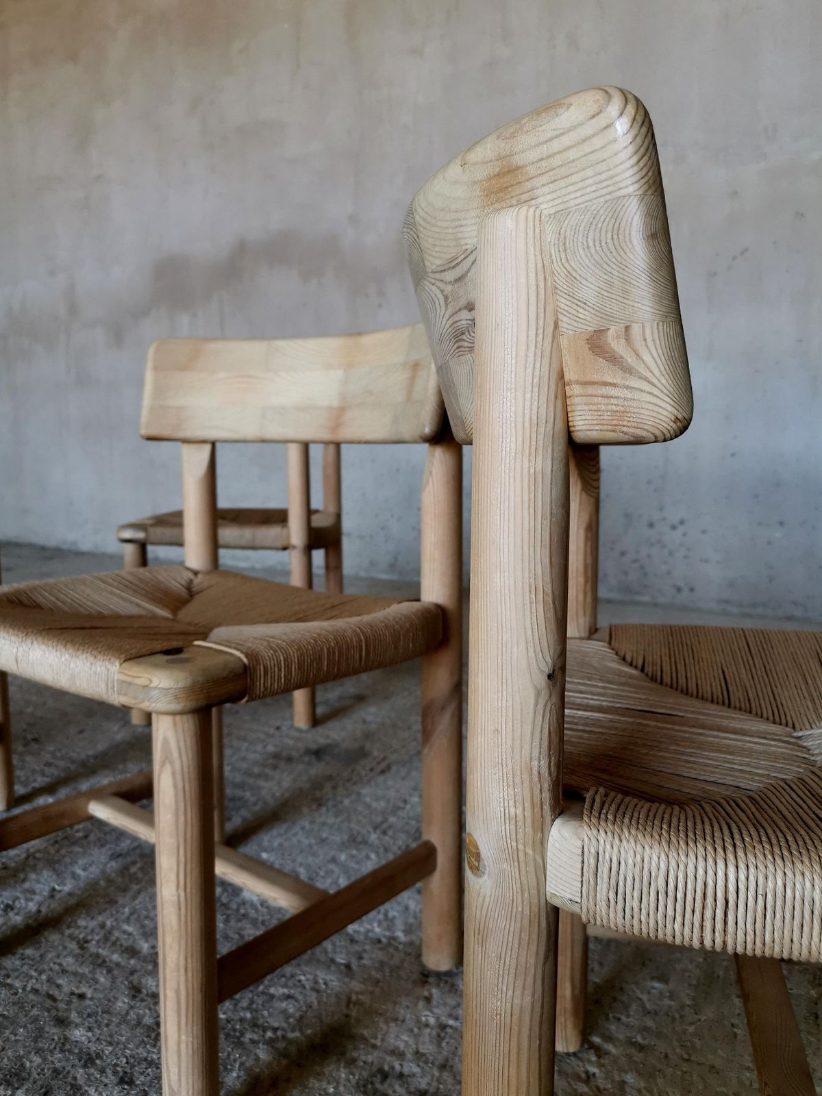Rare Set Of Six Friis & Moltke Dining Chairs In Solid Oregon Pine. Denmark 1970s photo buy
