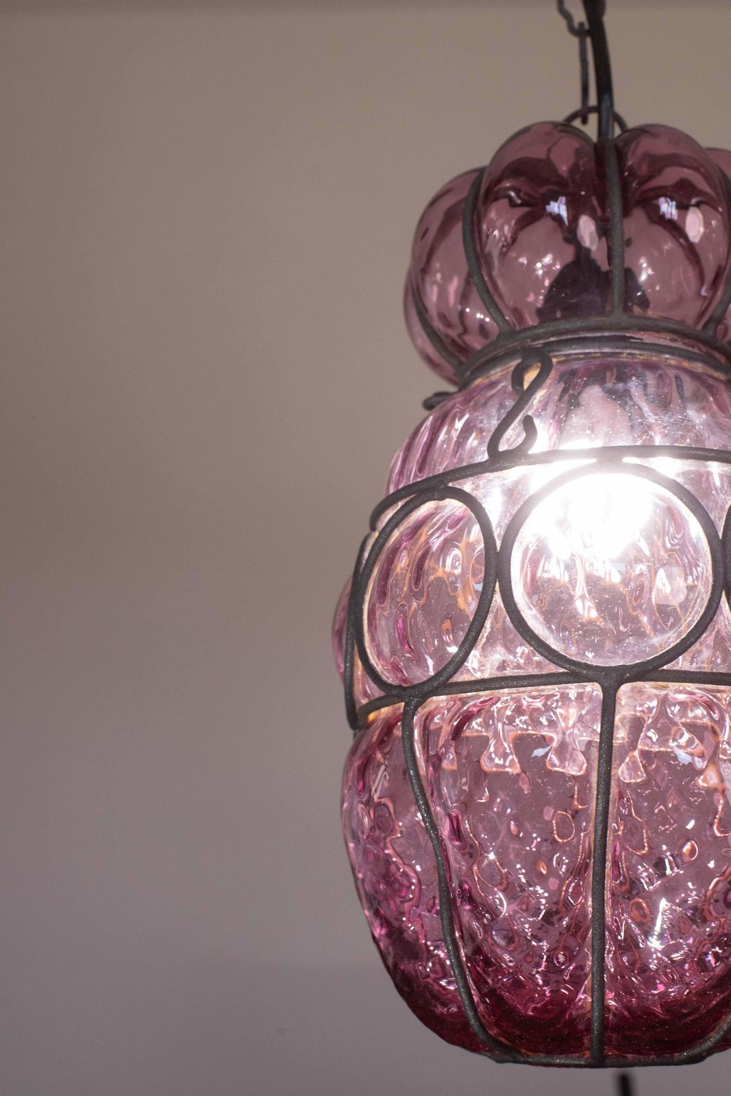 Wonderful Plum Colour Venetian Lantern, Seguso Murano Glass, Italy, 1950s photo buy