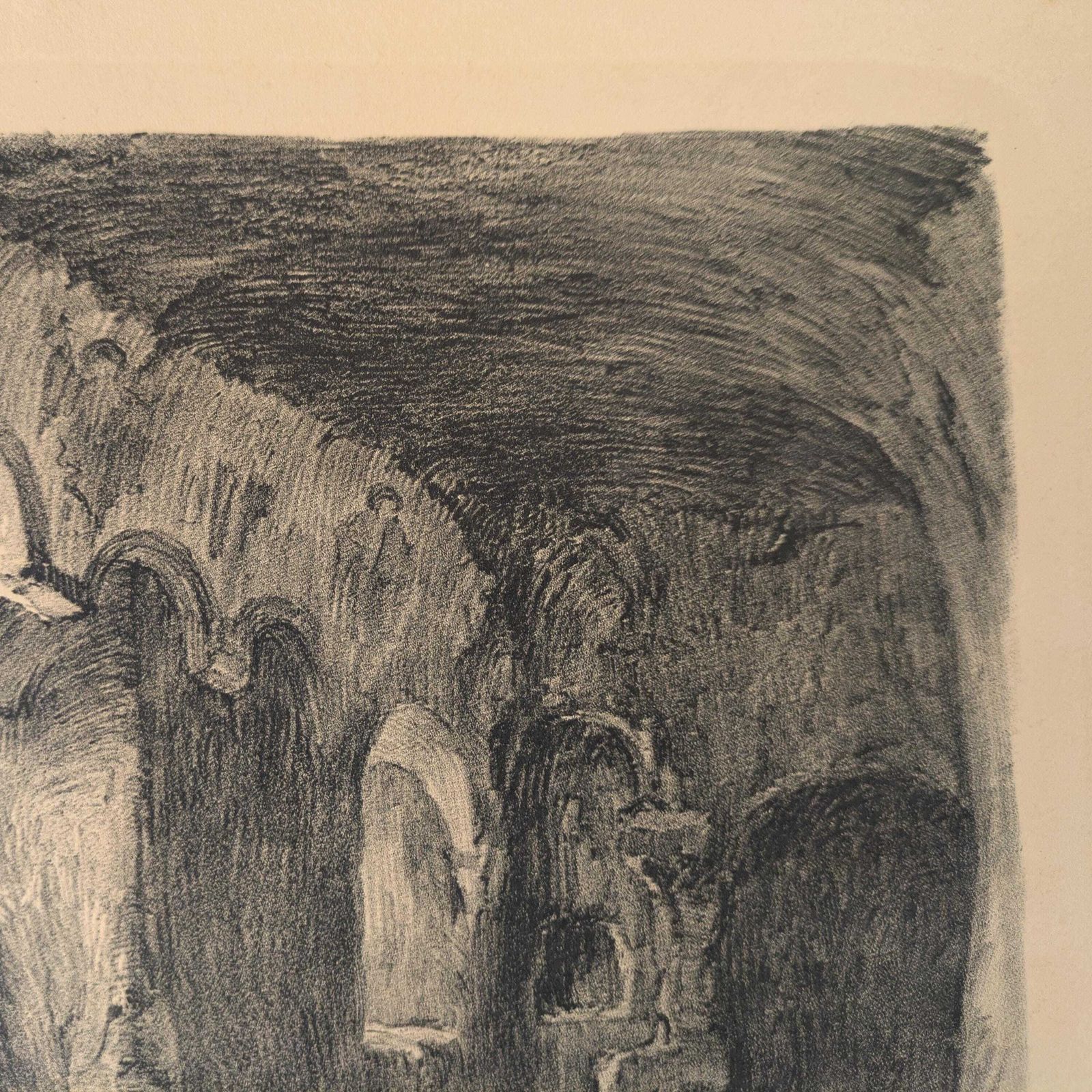 Antique Julien Lacaze Engraving Of The Christian Chapel In The Jonas Caves France, Signed French Art Print photo Art