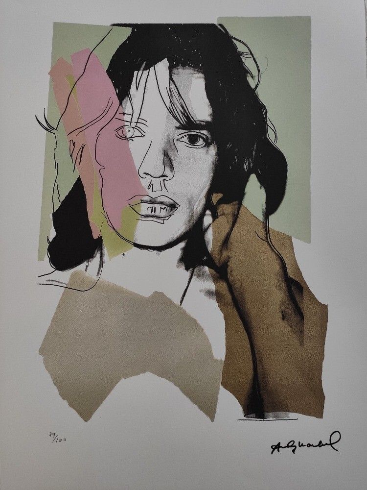 Andy Warhol “Mick Jagger” — Iconic Plate Signed Collector’s Print With Castelli Gallery Certificate