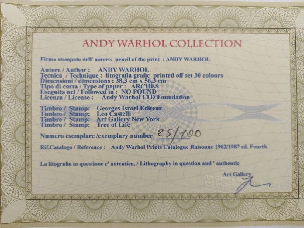 Andy Warhol “John Lennon” — Iconic Plate Signed Collector’s Print With Castelli Gallery Certificate photo for sale