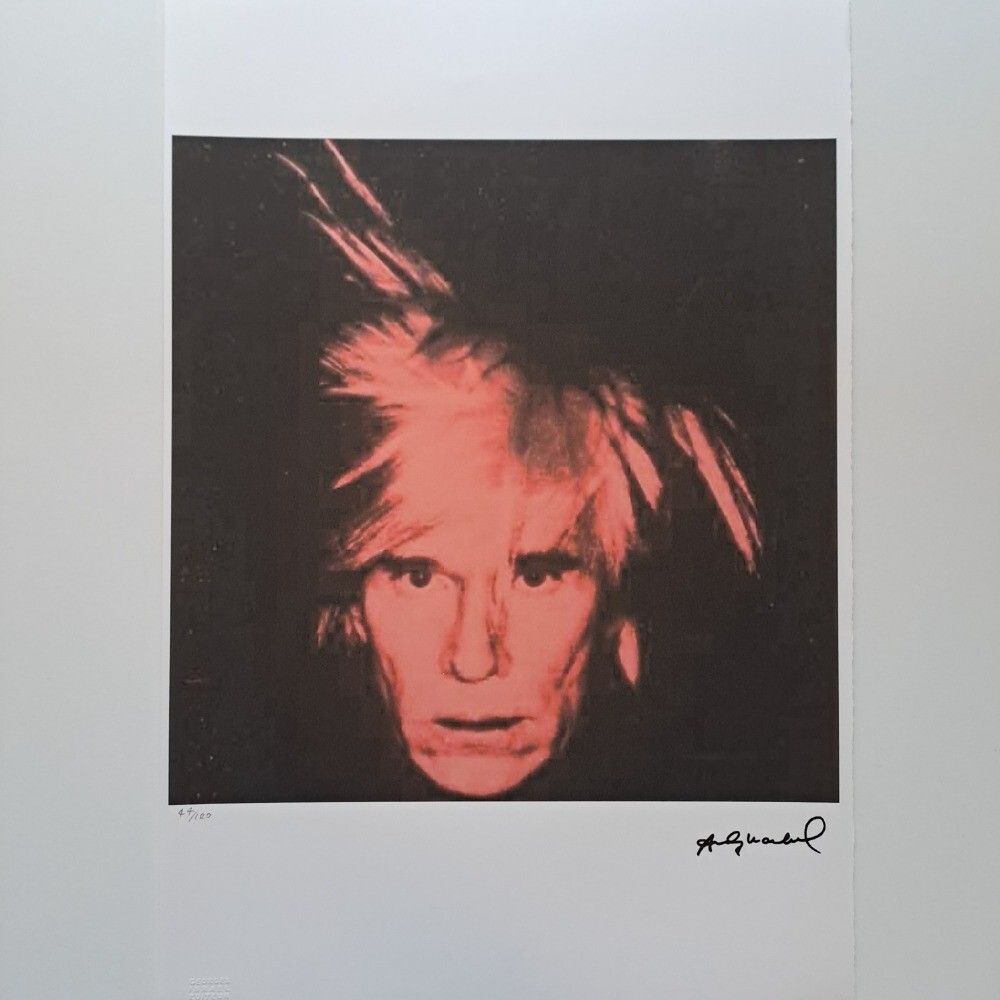 Andy Warhol Signed Self Portrait Certificate Leo Castelli photo furniture