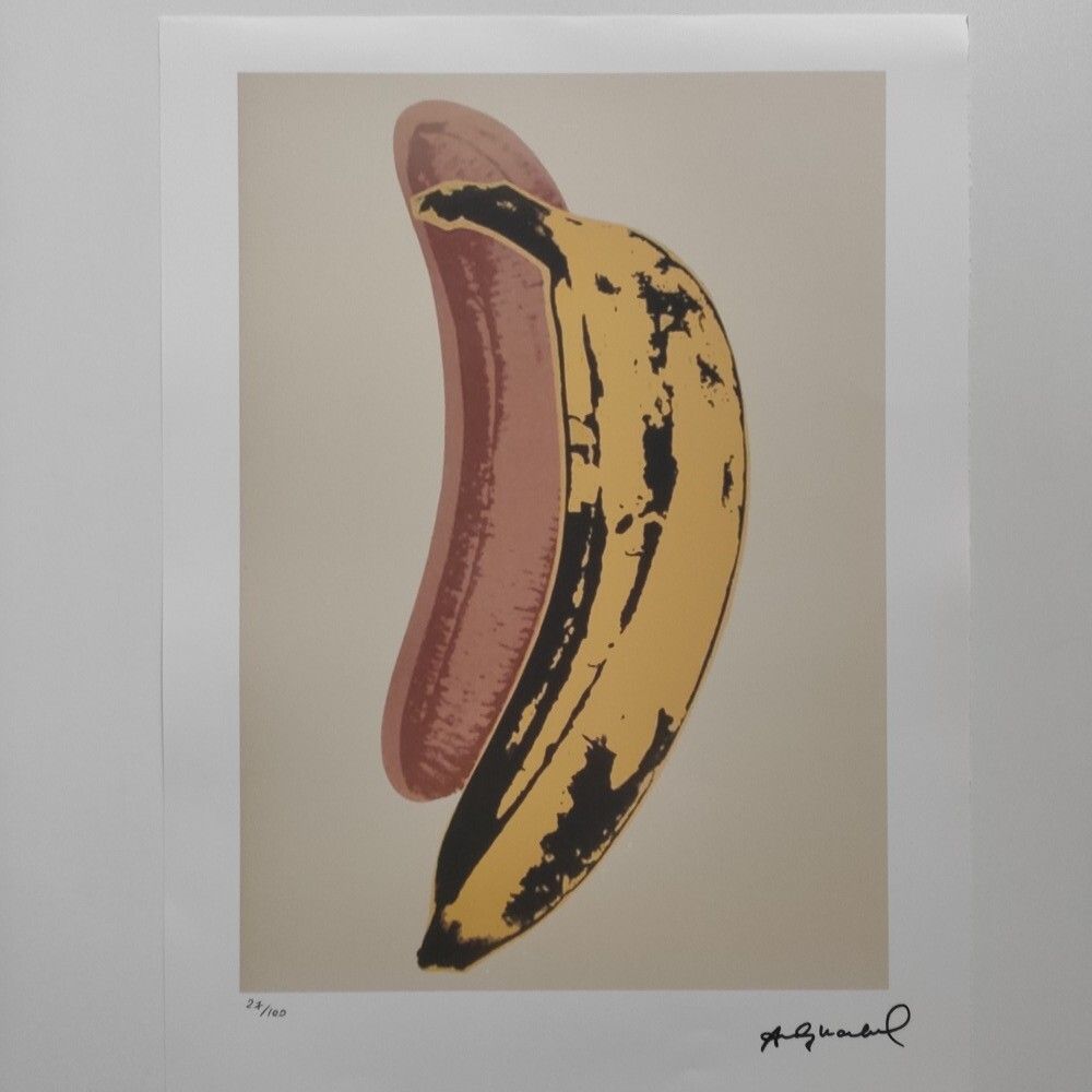 Andy Warhol Signed Lithograph Banana Certificate Leo Castelli photo furniture
