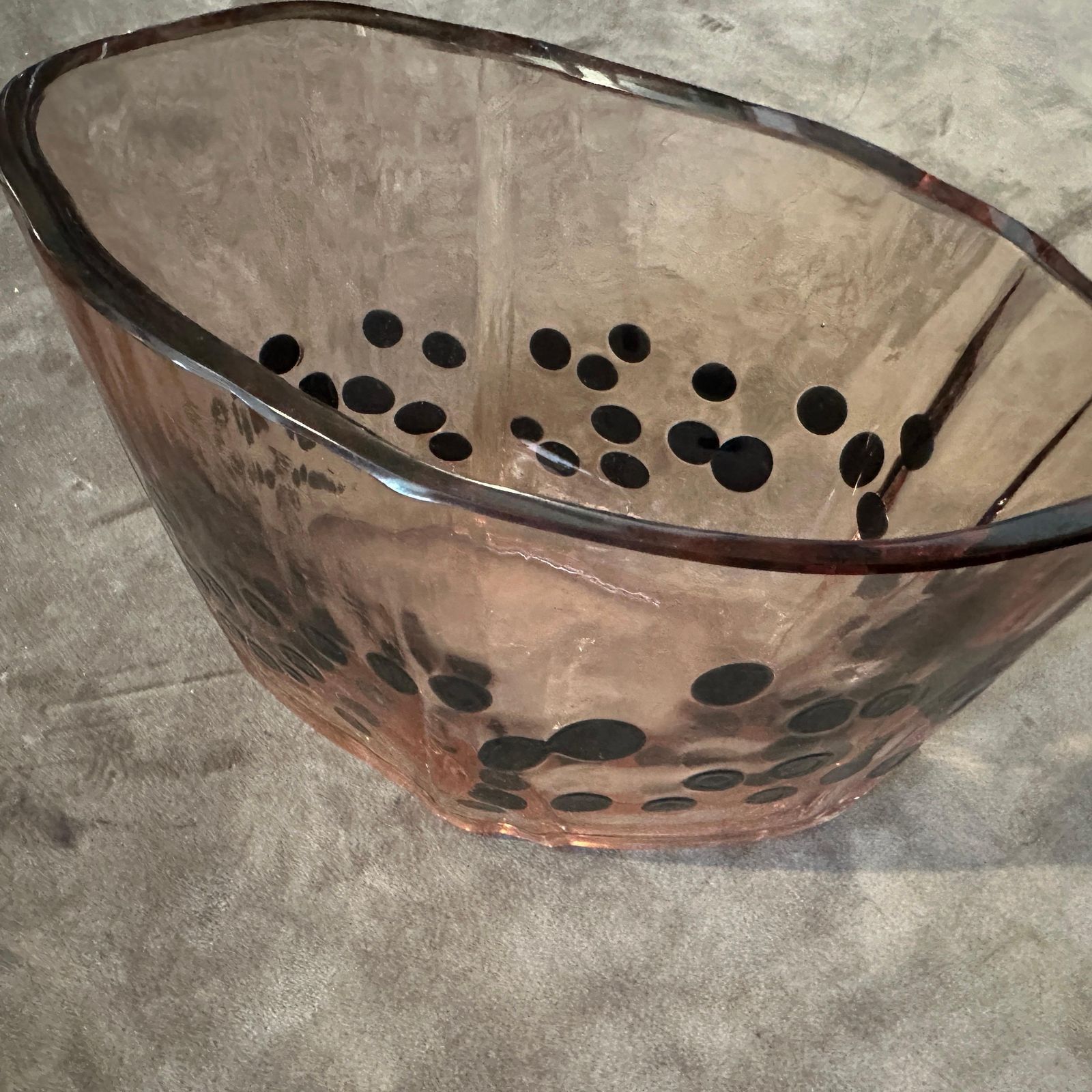 photo furniture 1960s Modern Purple And Black Murano Glass Vase By Fulvio Bianconi For Venini