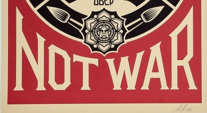 Shepard Fairey, 2025 Make Art Not War Offset Lithograph On Thick Paper Cm 91,5 X 61 photo Art