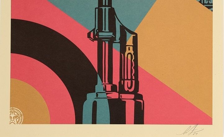 Shepard Fairey, 2025 Ak 47 Lotus Offset Lithograph On Thick Paper Cm 91,5 X 61 photo Art