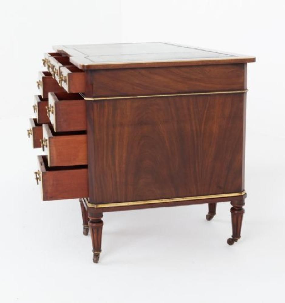 Victorian Pedestal Desk Mahogany 1870 photo for sale