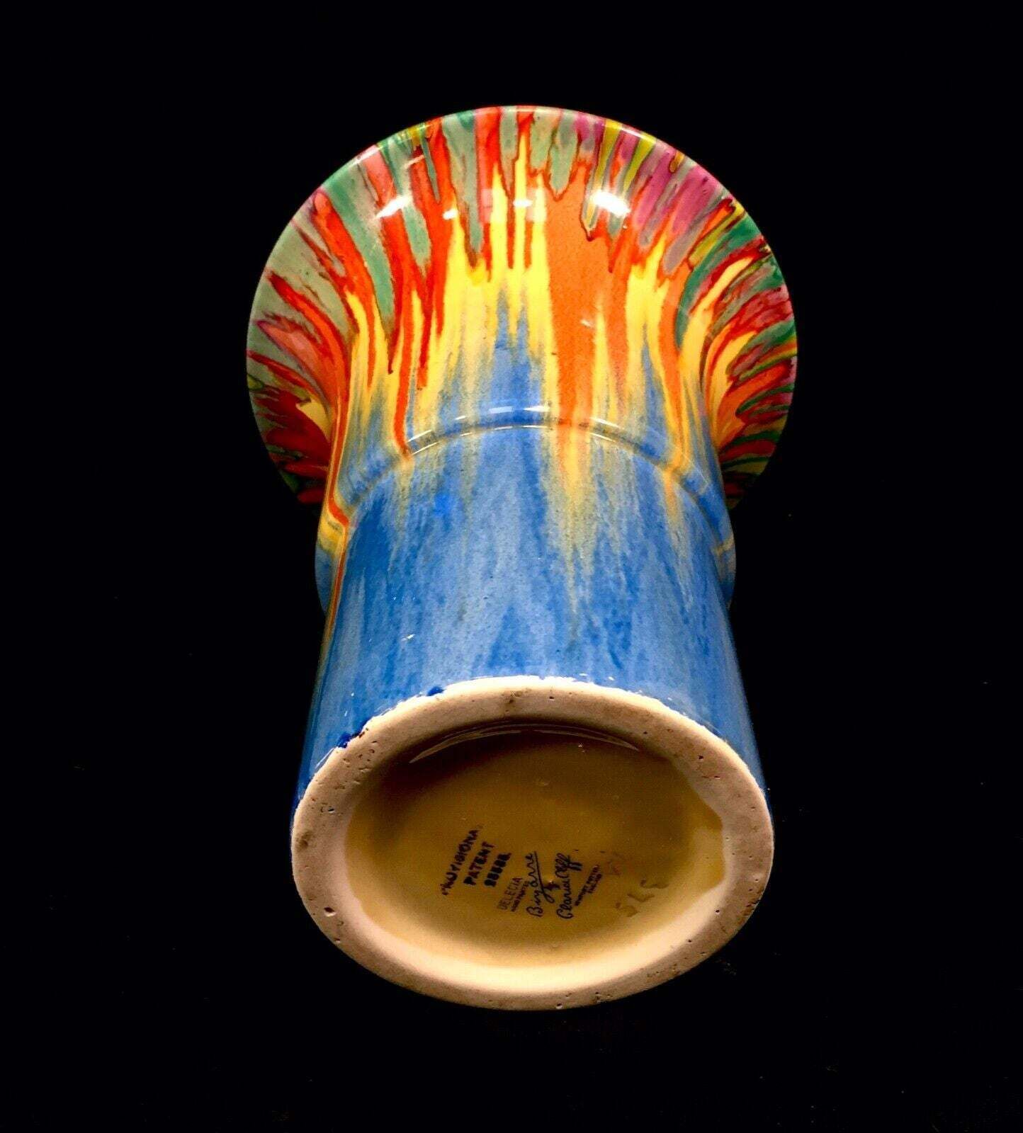 Antique Clarice Cliff   Delecia 375 Archaic Vase Art Deco Pottery Bizarre C1930 photo 1999.0