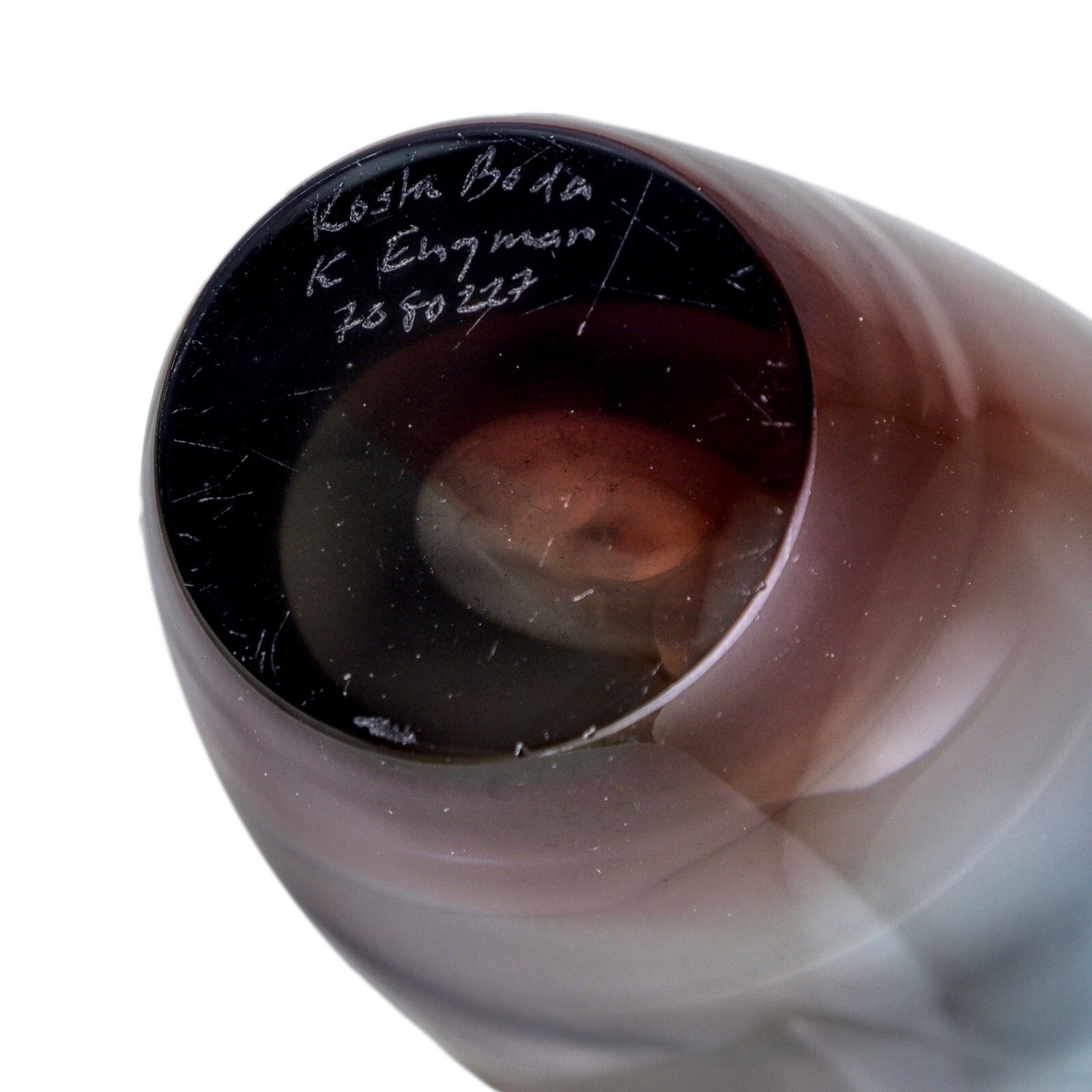 Kosta Boda Glass Kjell Engman Sweden Tobago Glass Vase 52cm photo for sale