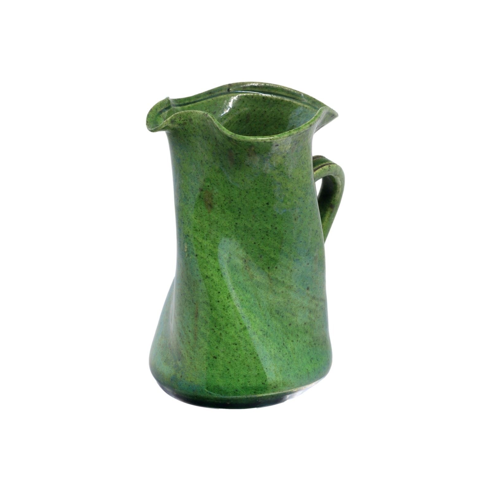 Rye Pottery Sussex Rustic Ware Miniature Green Lustre Twisted Tricorn Jug 2 3/4" photo furniture