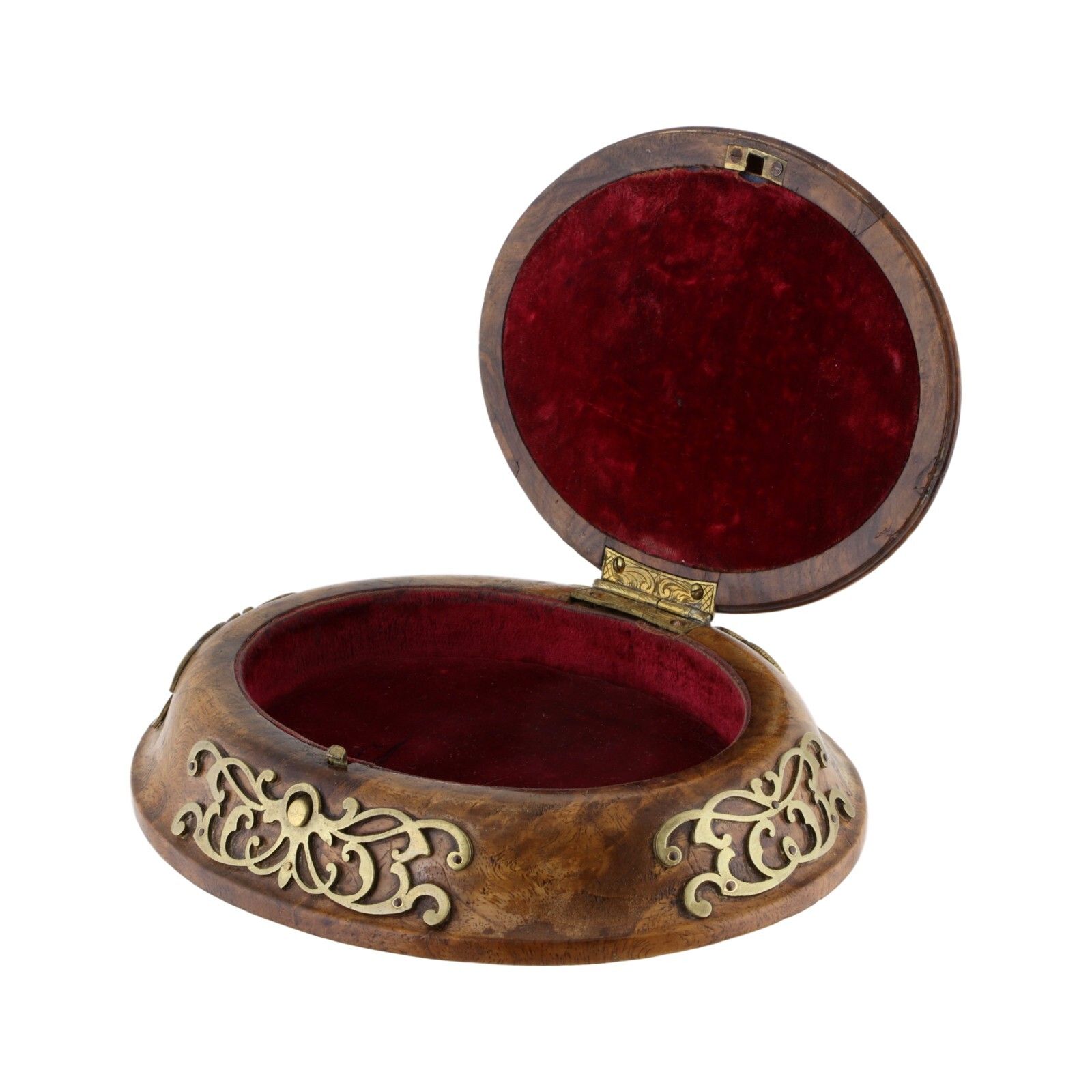 Antique English Oak & Brass Jewellery / Trinket Box photo furniture
