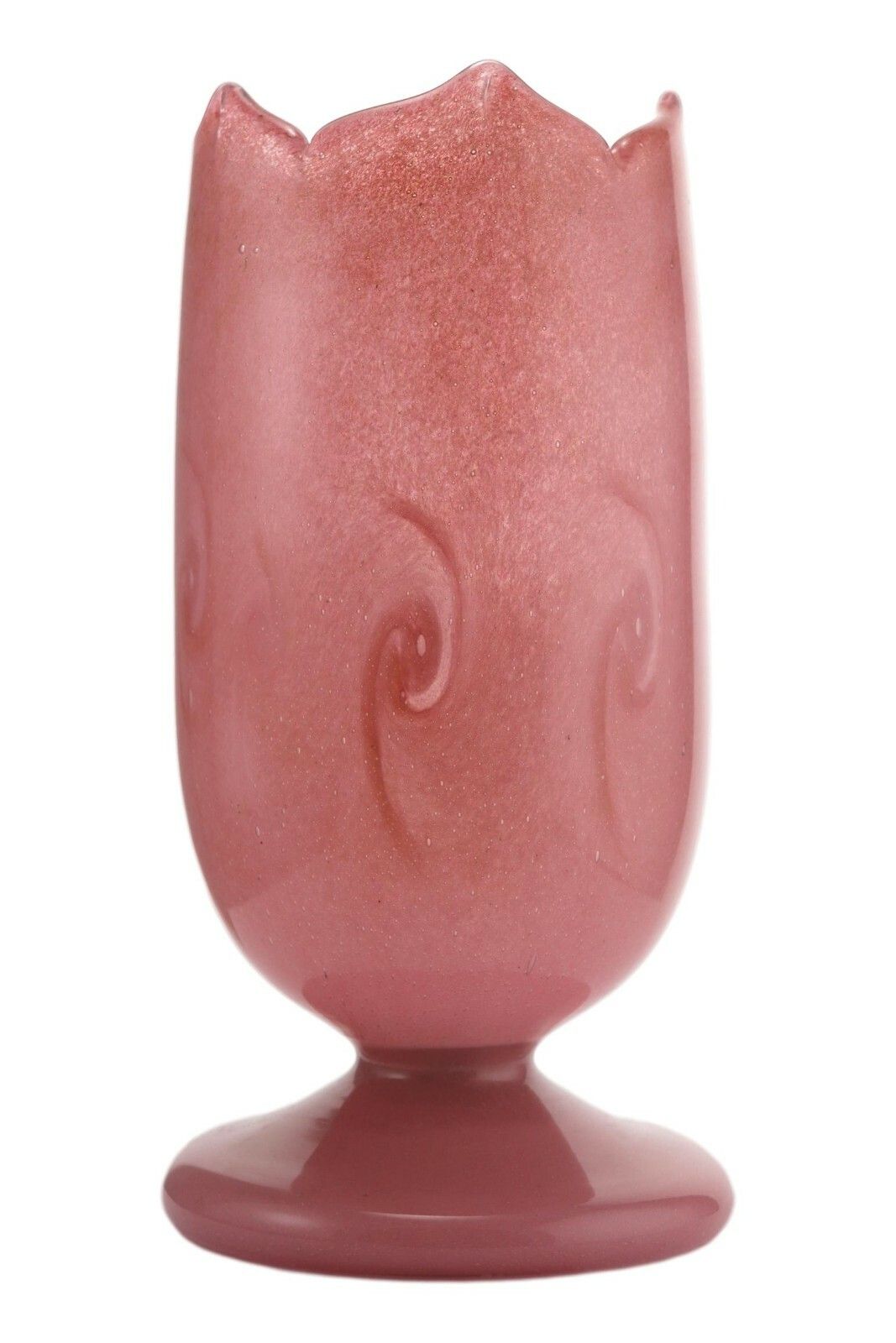 Pink Scottish Vasart Glass Tulip Lamp 10 5/8" (27cm) Tall photo furniture