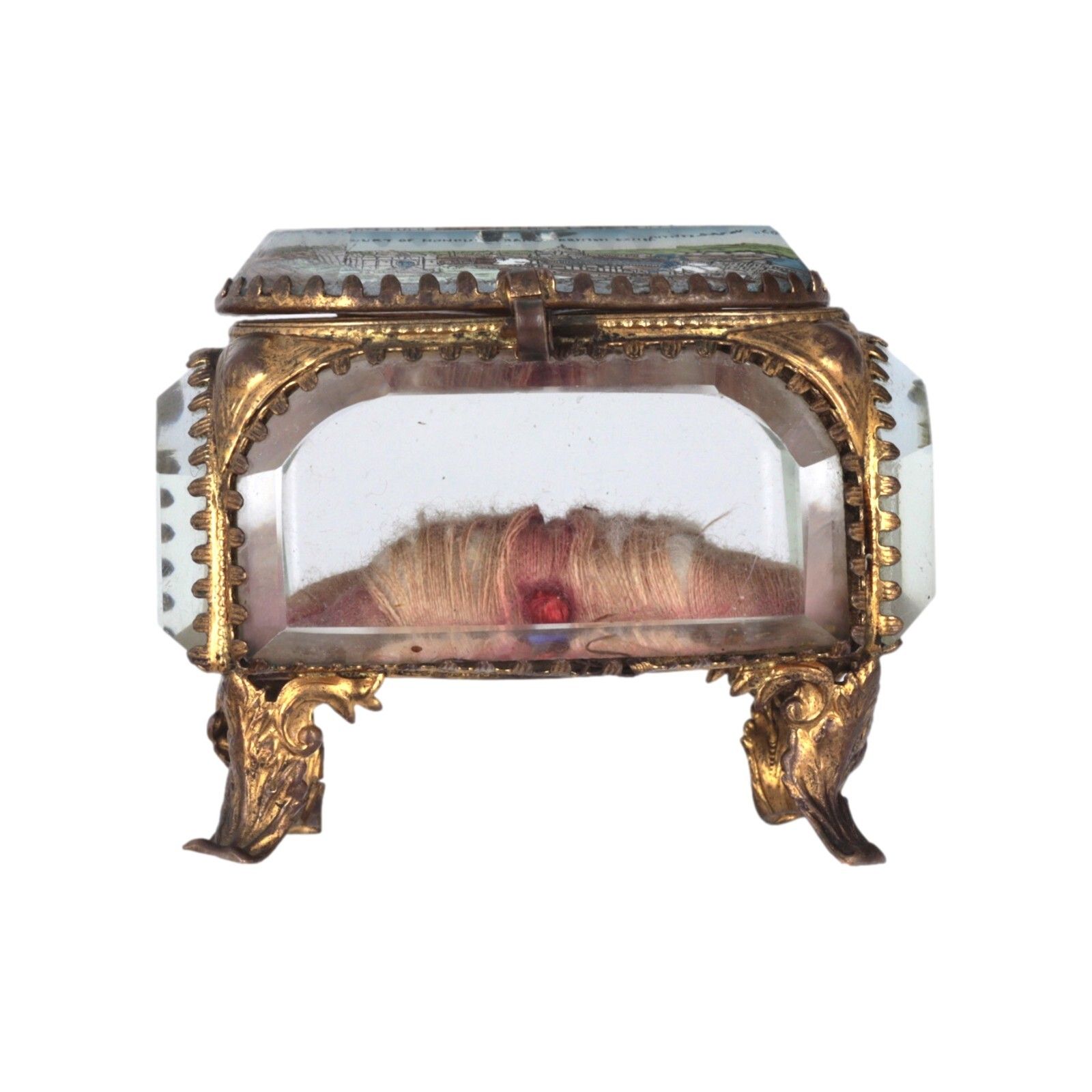Antique Ormolu Gilt Jewellery Box Casket Souvenir Franco British Exhibition 1908 photo furniture