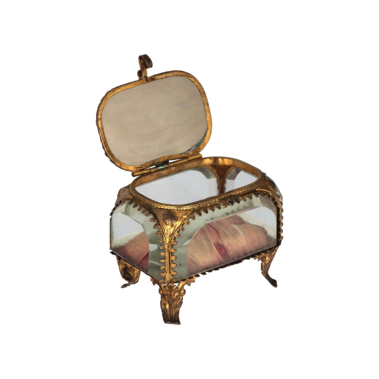 photo vinterior Antique Ormolu Gilt Jewellery Box Casket Souvenir Franco British Exhibition 1908