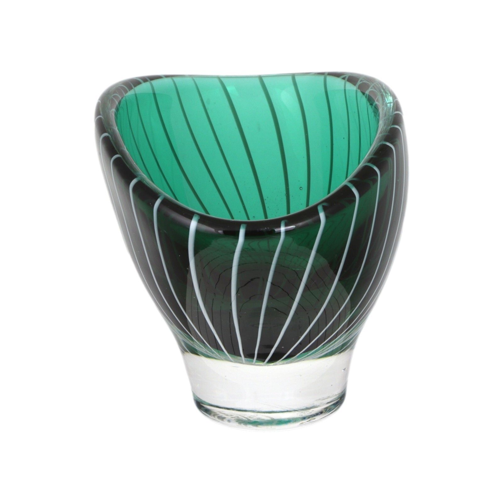Kosta Boda Glass Vicke Lindstrand Sweden Zebra Bowl 3 1/4" Tall Lh1058 1950's photo Home Decor