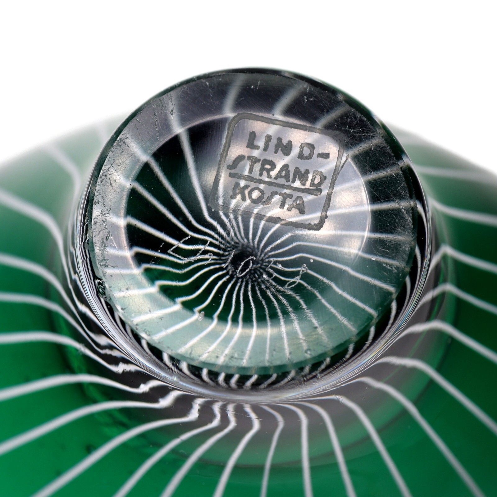 Kosta Boda Glass Vicke Lindstrand Sweden Zebra Bowl 3 1/4" Tall Lh1058 1950's photo buy