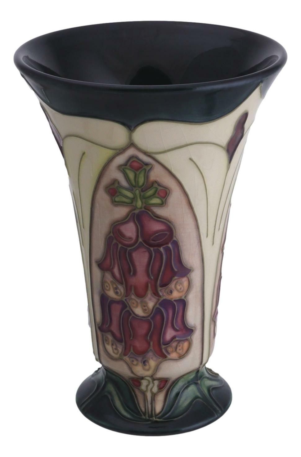 Moorcroft Pottery Foxglove Vase 6 1/8" (15.5cm) 1995 Rachel Bishop Design 2nd Q