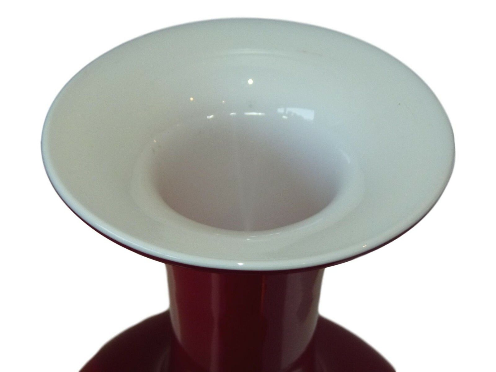 Holmegaard Glass Per Lutken Denmark Carnaby Floor Vase 13 1/4" Red C1968 photo for sale