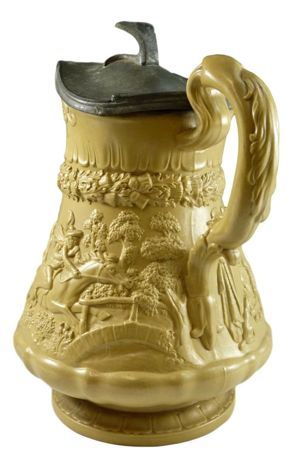 William Ridgway & Son Tam O'shanter Relief Moulded Jug 10" 1835 Metal Lid photo furniture