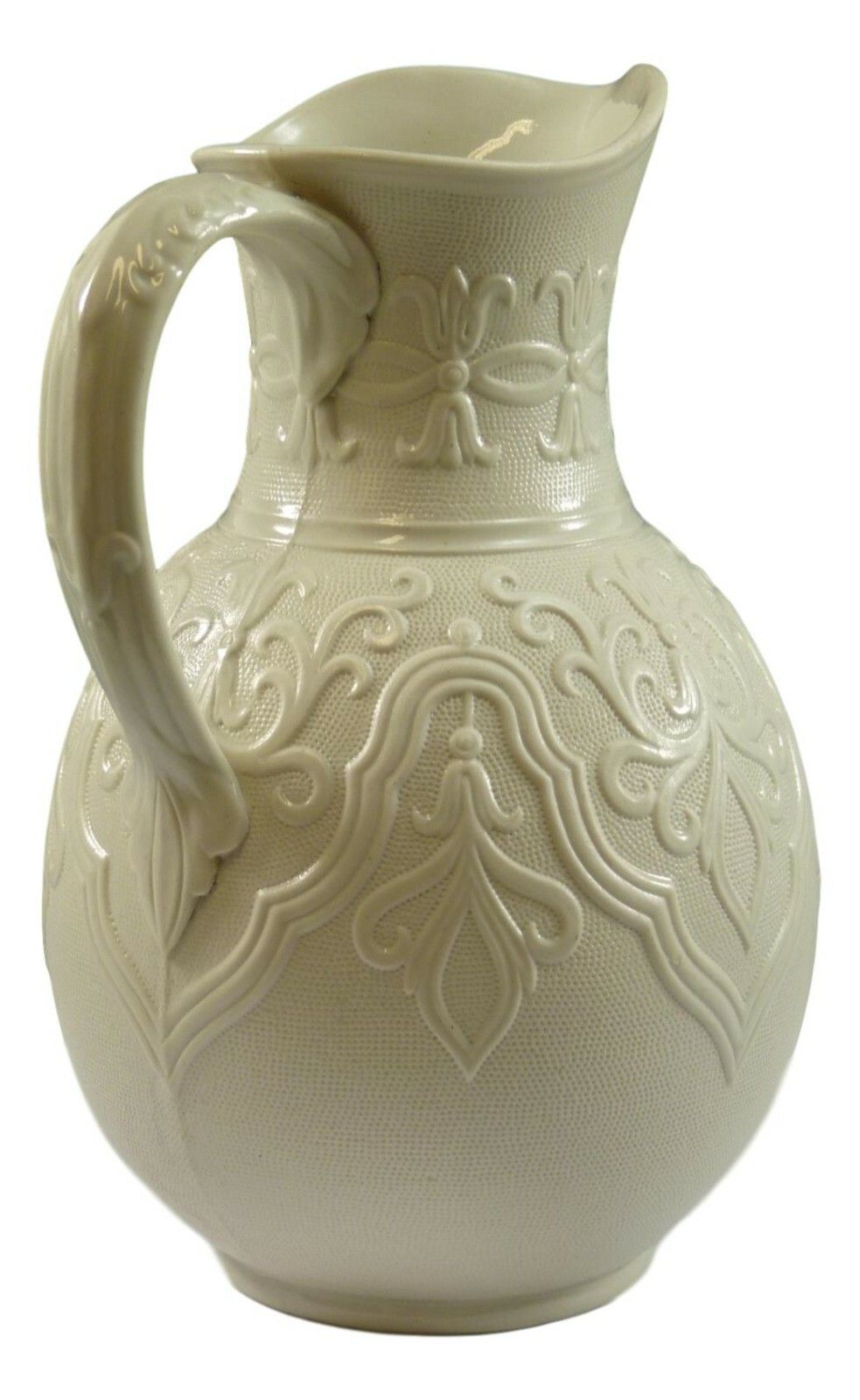 Antique Brownfield Relief Moulded Jugs Graduated Set Of 3 White 1864 photo Home Decor