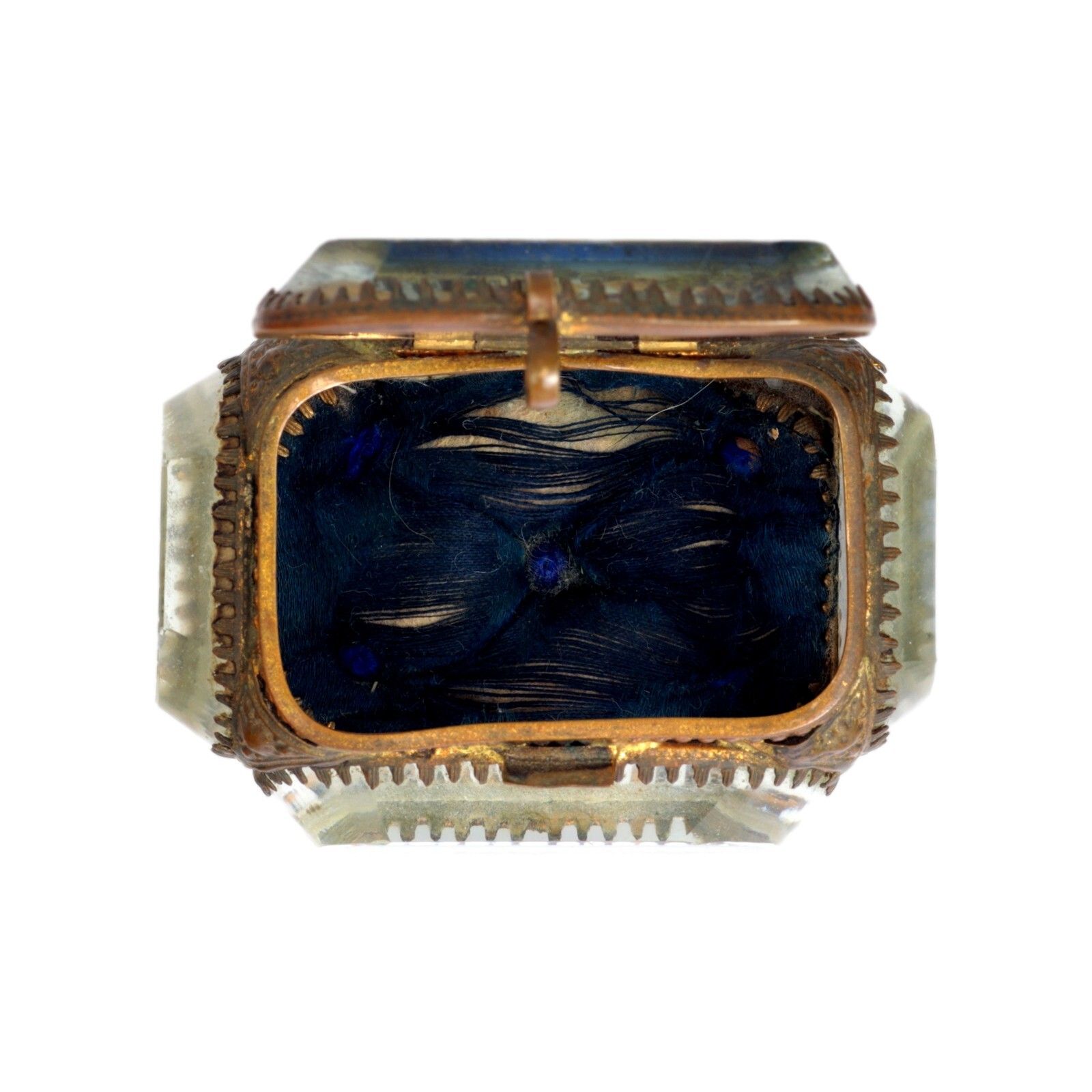Antique French Ormolu Gilt Jewellery Box Casket Bevelled Glass Souvenir Street photo buy