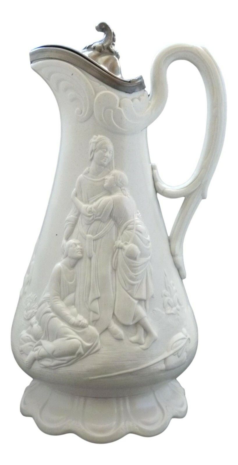 Samuel Alcock Naomi & Her Daughters In Law Relief Moulded Jug Lidded 9 1/4" photo for sale
