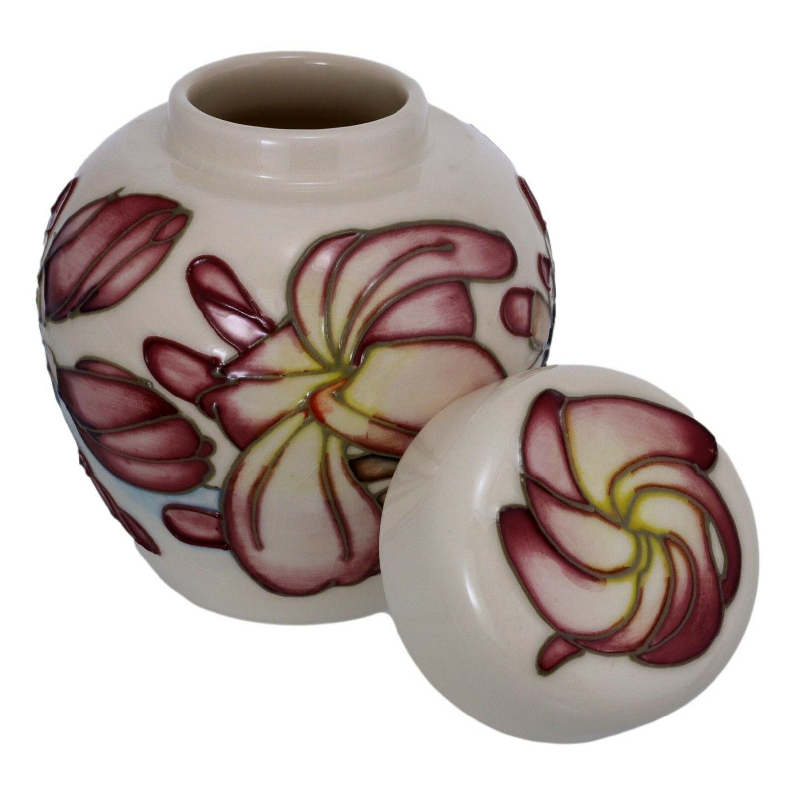 Moorcroft Pottery Franjipani Plumeria 10.75 Cm (4 1/4") Ginger Jar C1999 photo furniture