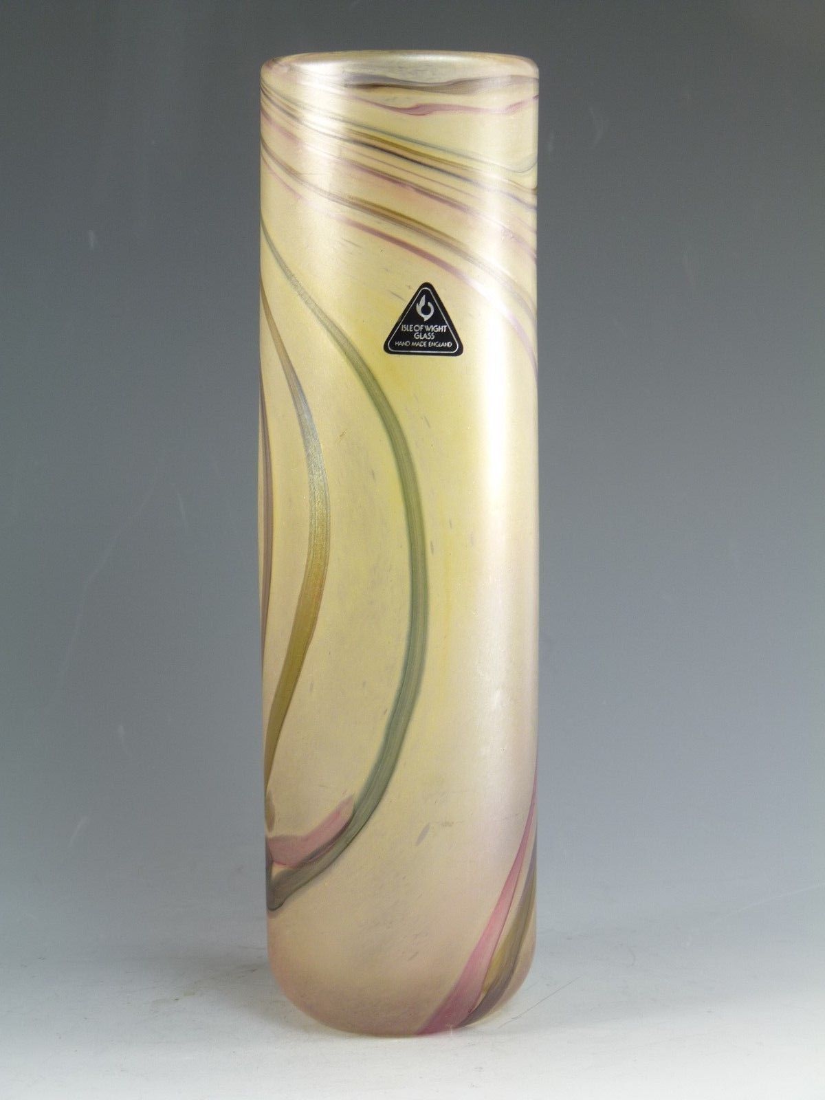 Isle Of Wight Glass Rare Early Ribbons Vase Michael Harris 1988 / 89