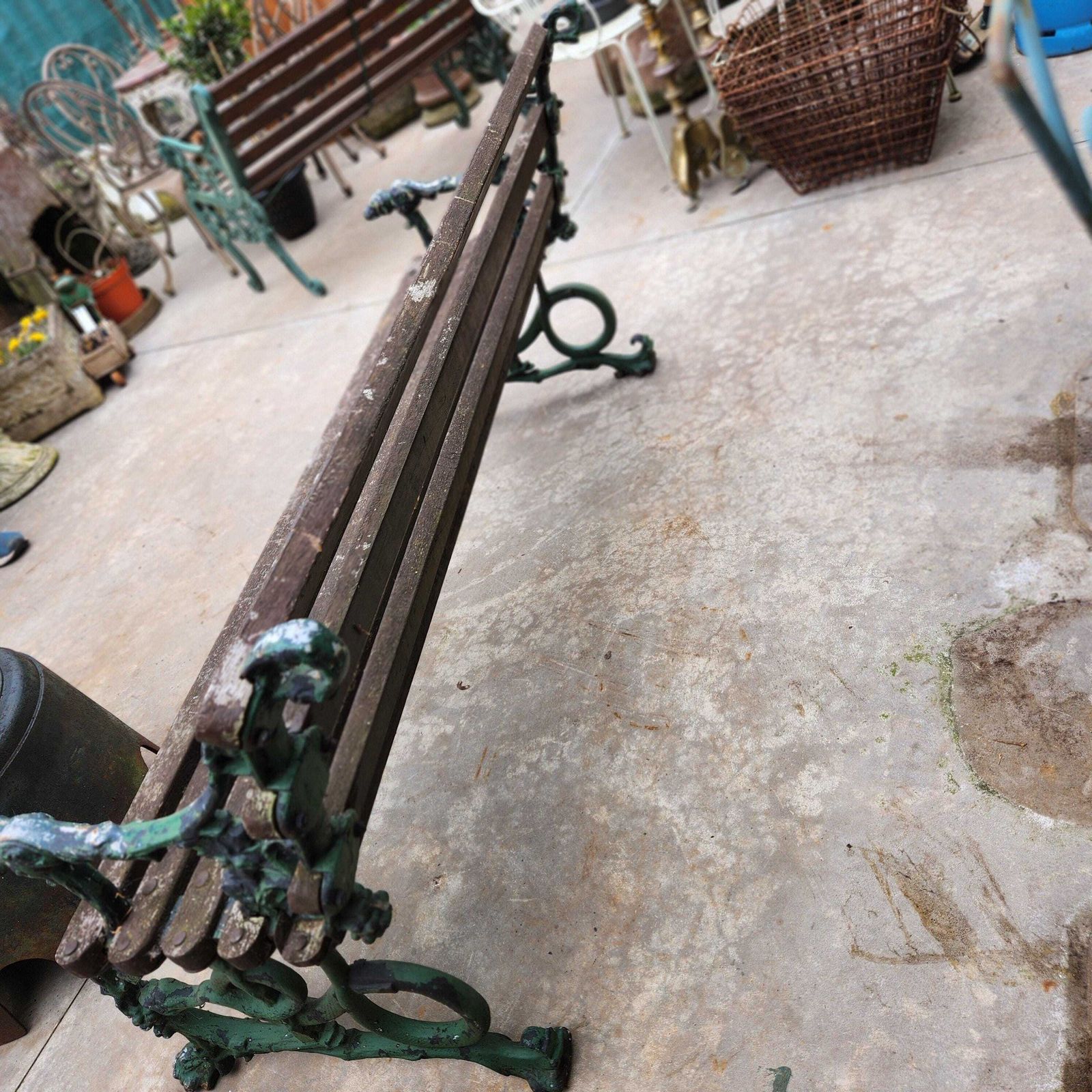 19thc Antique Original Coalbrookdale Dog And Serpent Cast Iron Garden Bench photo vinterior