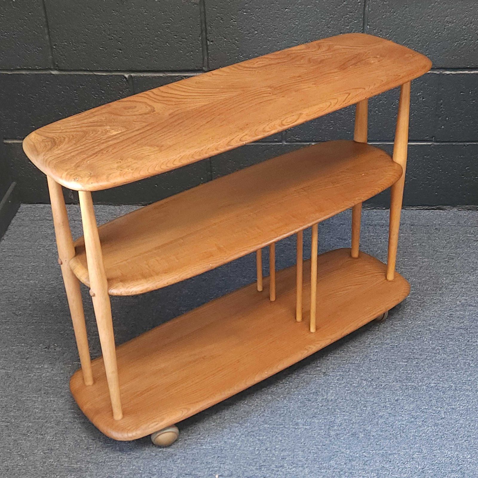 Ercol, Lucian Ercolani, Baby Giraffe Trolley Bookcase Circa 1960's, Model 361 photo 875.0