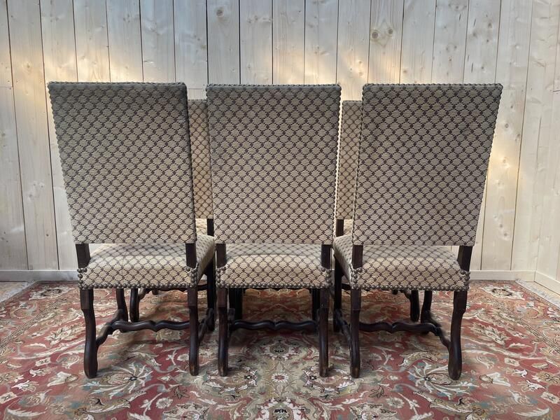 Set Of 6 Sheepskin Chairs In Faux Plain Velvet. photo vinterior