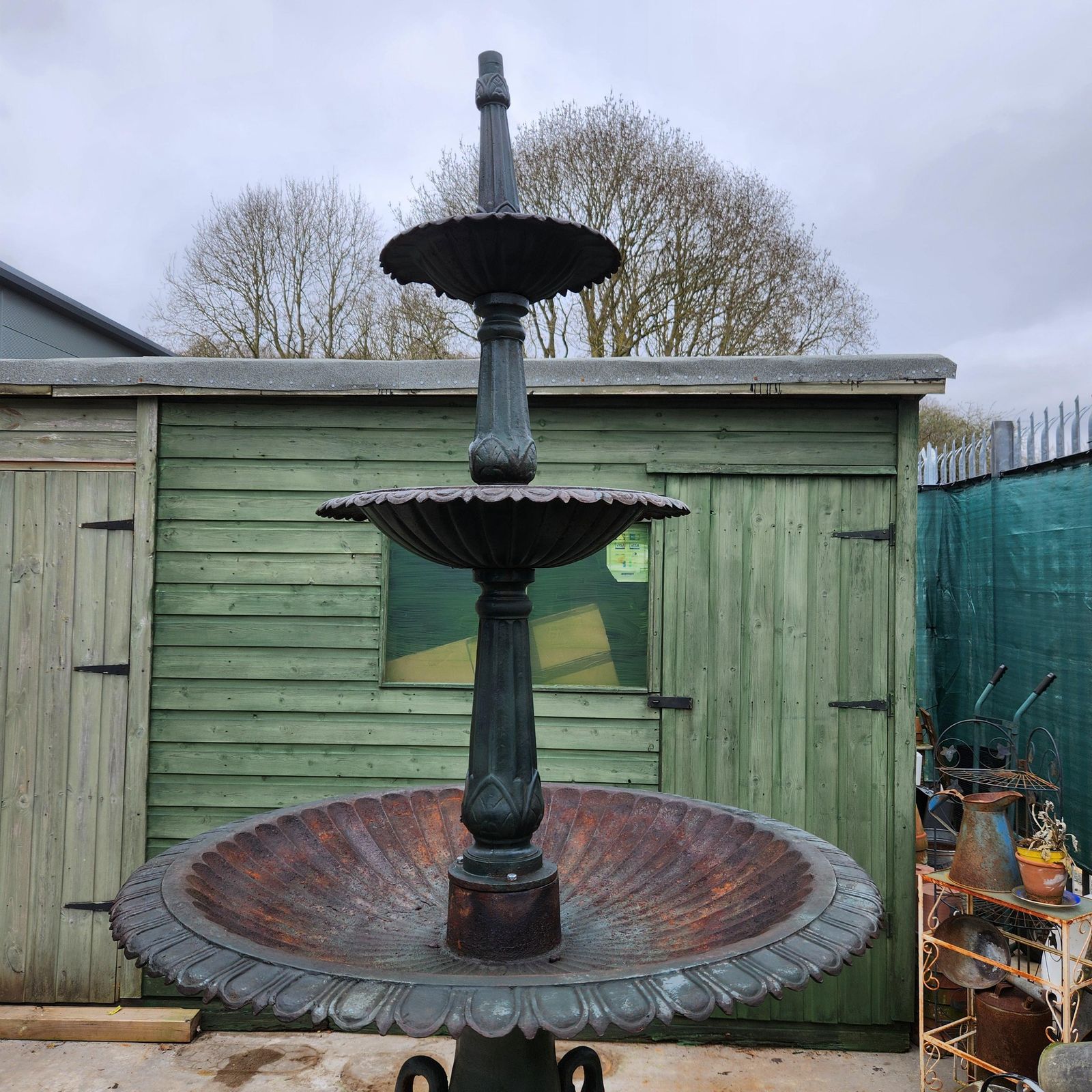 19th Century Cast Iron Garden Fountain   Coalbrookdale Style photo furniture