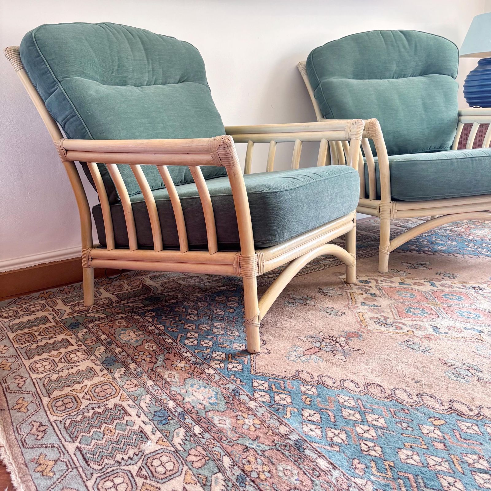 Vintage Pair Of Cane Armchairs Angraves Of Leicester photo furniture