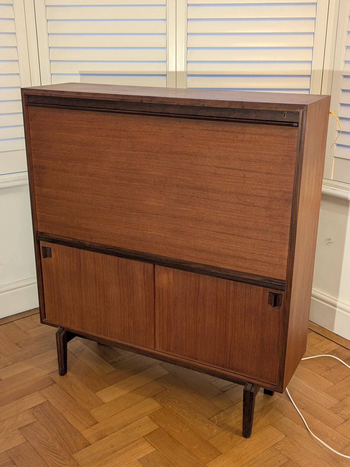 Mid Century Desk Bureau With Interior Light By Beaver And Tapley