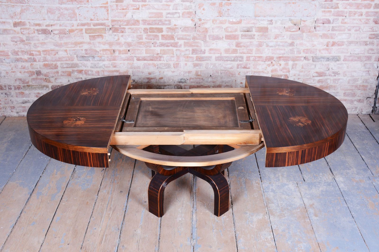 photo for sale Restored Art Deco Extendable Table, By P. Follot, Ecole Boulle, France, 1920s
