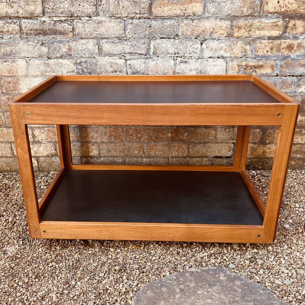 Mid Century Danish Teak Bar Cart By Johannes Andersen For Cf Christensen, Silkeborg – 1960s photo for sale