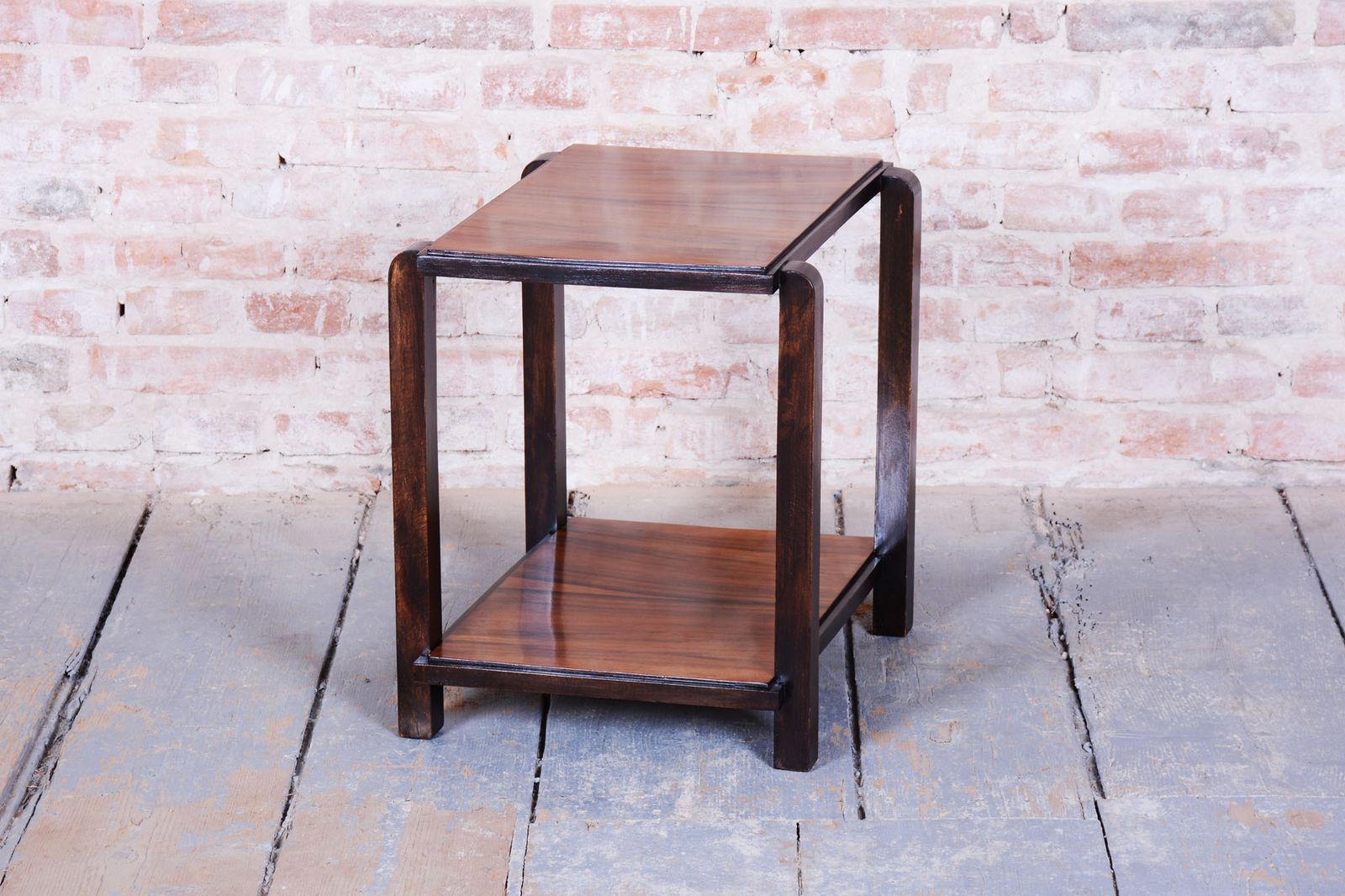 Restored Art Deco Coffee Table, Beech, Walnut, Revived Polish, France, 1930s photo furniture