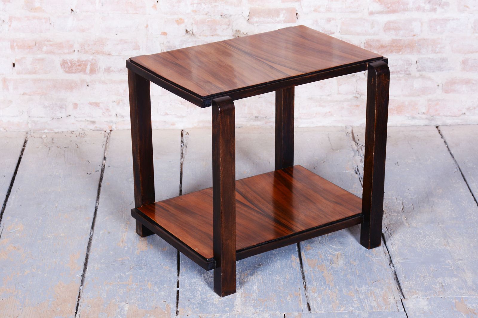 500.0 Restored Art Deco Coffee Table, Beech, Walnut, Revived Polish, France, 1930s photo