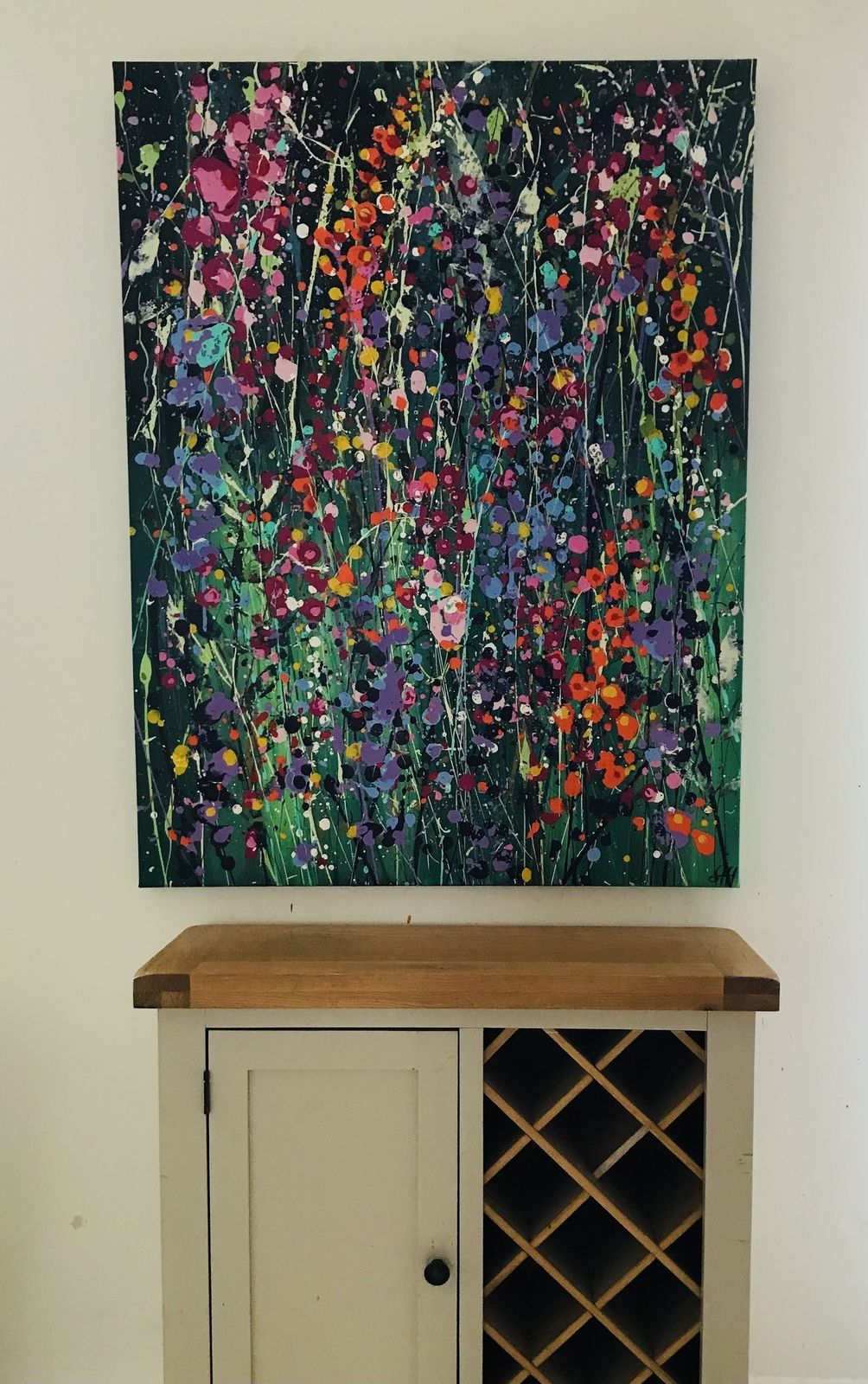 Kelly...Hand Painted Original Art On A Up Cycled Textured Canvas 90cmx115cm